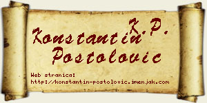 Konstantin Postolović vizit kartica